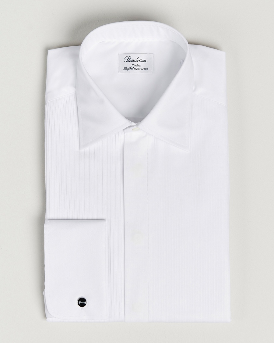 Stenströms Slimline Smoking Shirt White – Hvit