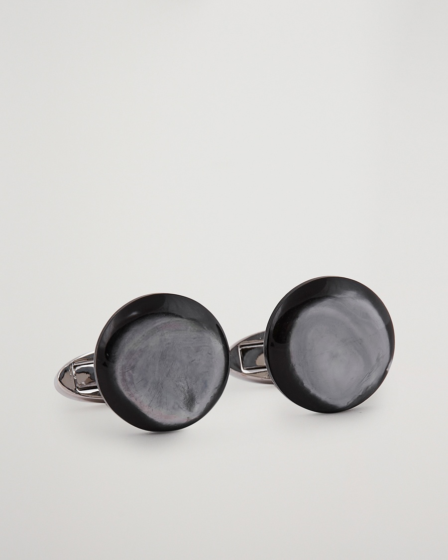 Herre | Black Tie | Stenströms | Mother of Pearl Cufflink Grey