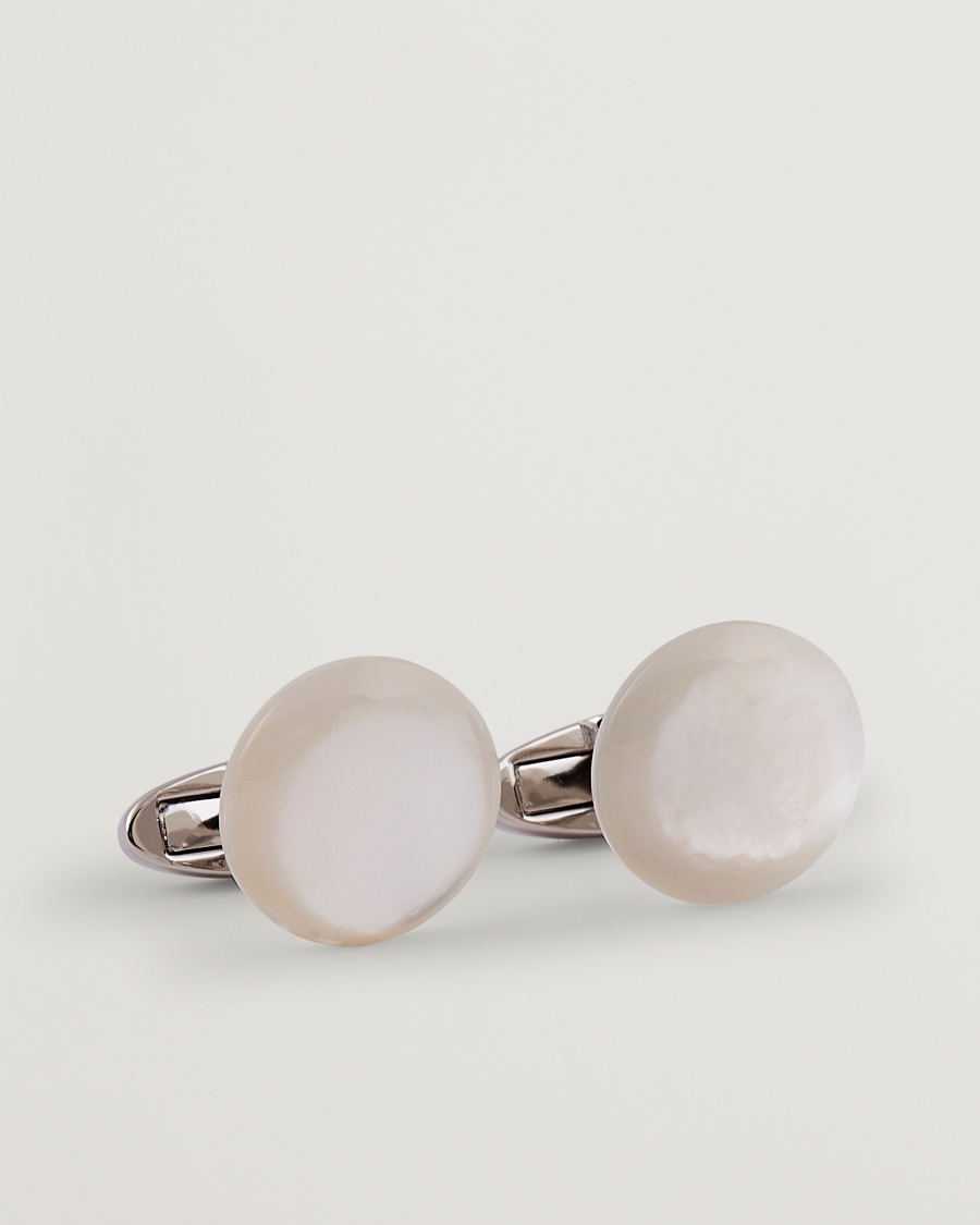 Stenströms Mother of Pearl Cufflink White – Hvit