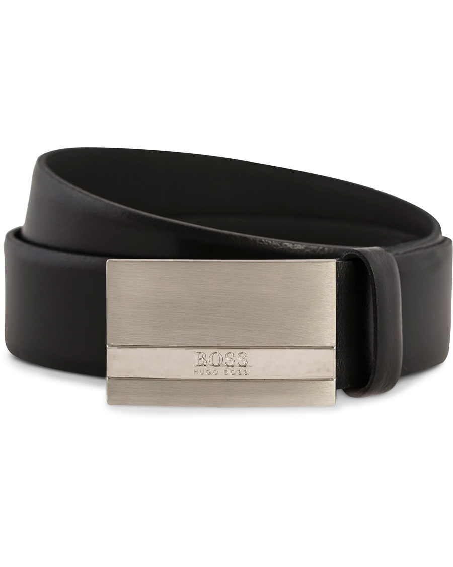 BOSS Baxton Plaited Logo Belt 3,5 cm Black BOSS Baxton Plaited Logo Belt 3,5 cm Black