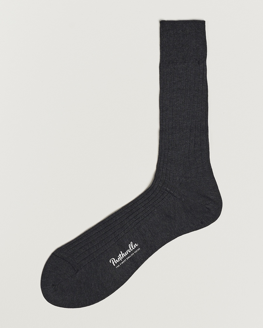 Pantherella Vale Cotton Socks Dark Grey – Grå