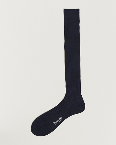 Herre | Sokker | Pantherella | Vale Cotton Long Socks Navy