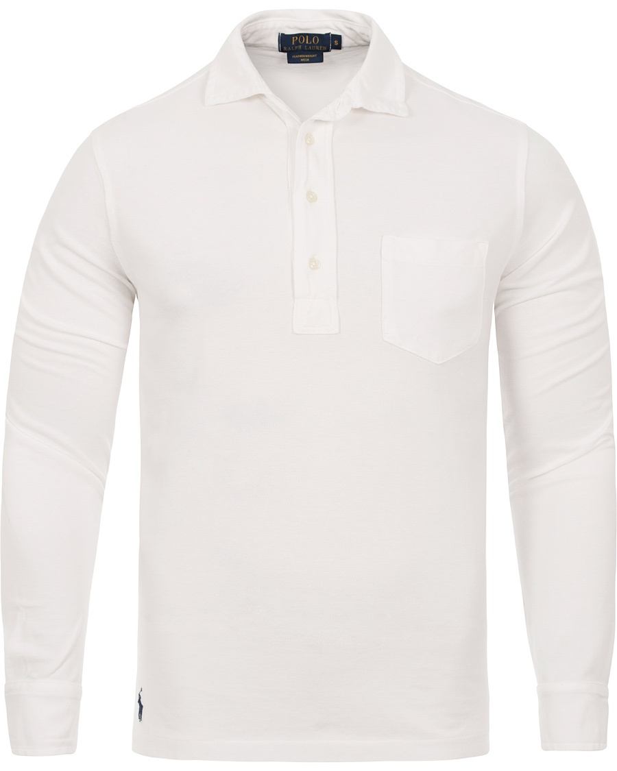  Featherweight Long Sleeve Mesh Polo White