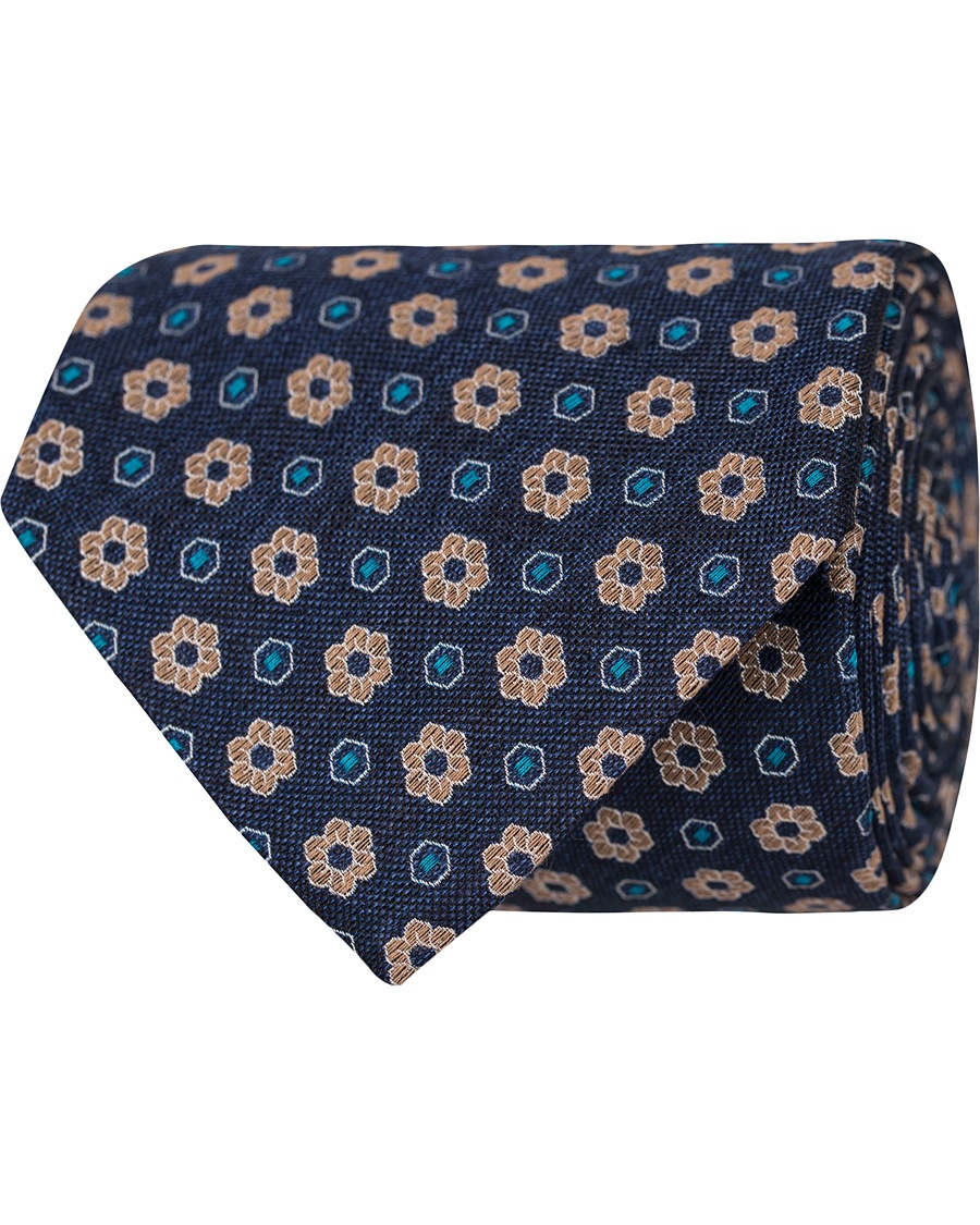  Flower 8 cm Tie Navy