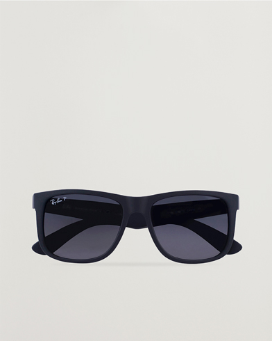 Herre | Firkantede solbriller | Ray-Ban | 0RB4165 Justin Polarized Wayfarer Sunglasses Black/Grey