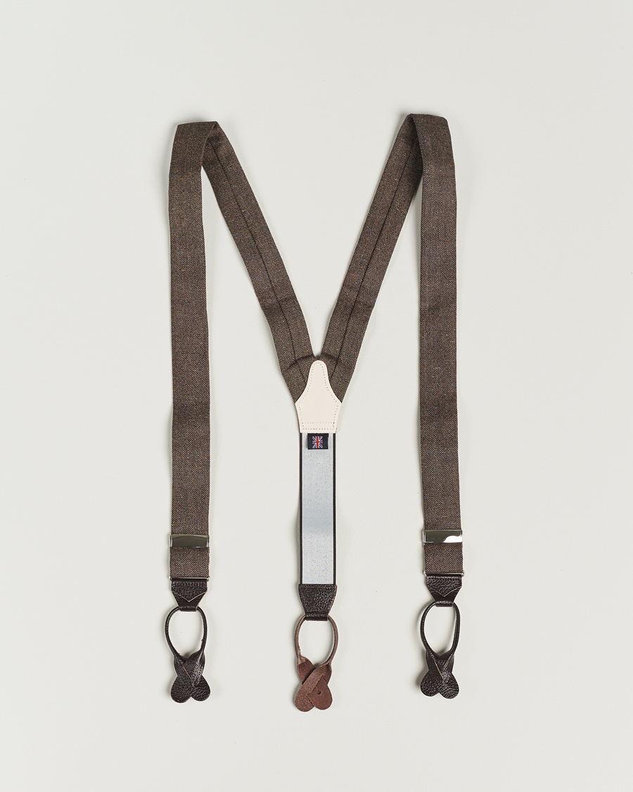 Herre | | Albert Thurston | Donegal Tweed Braces 40mm Dark Brown