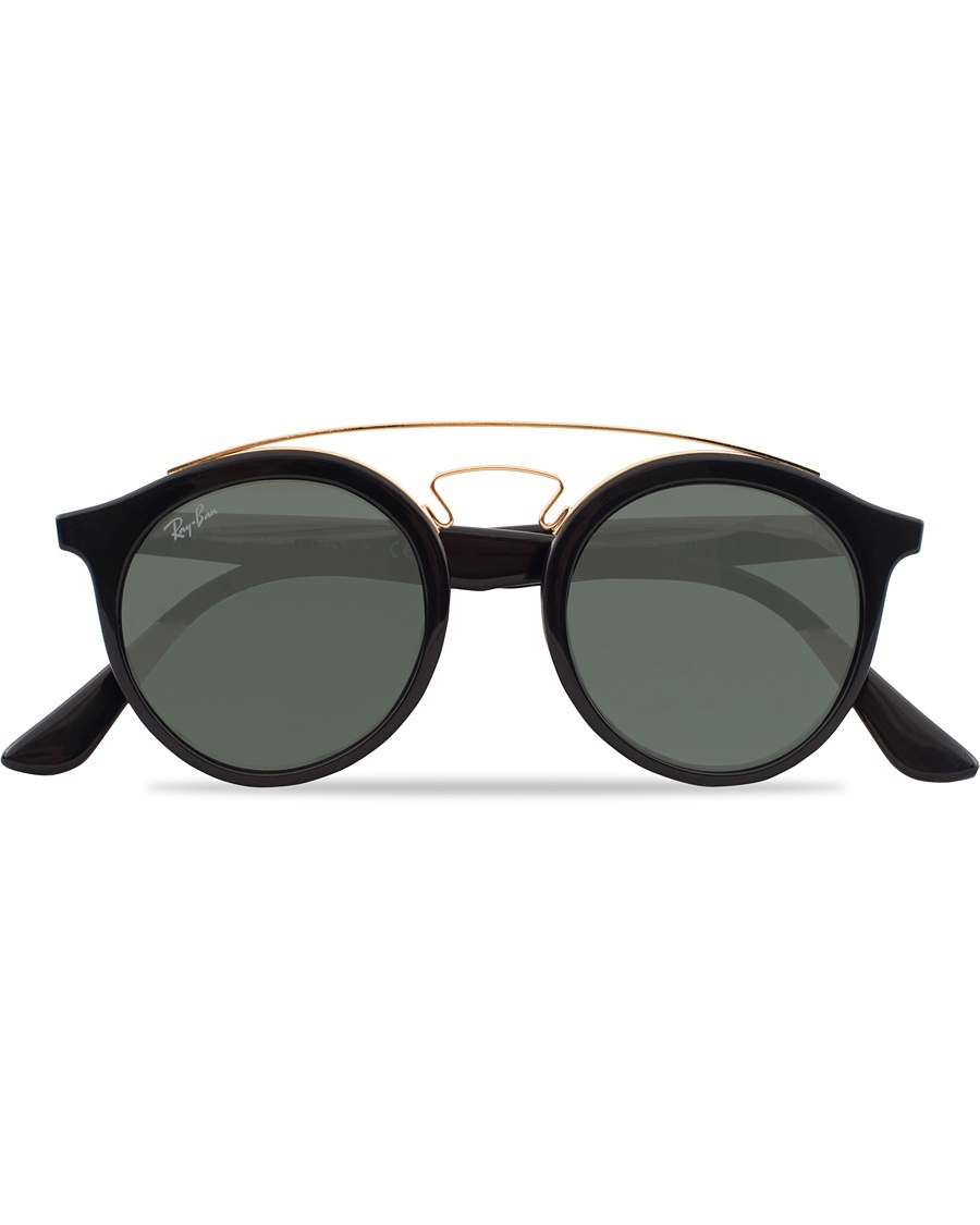  RB4256 Round Sunglasses Black/Dark Green