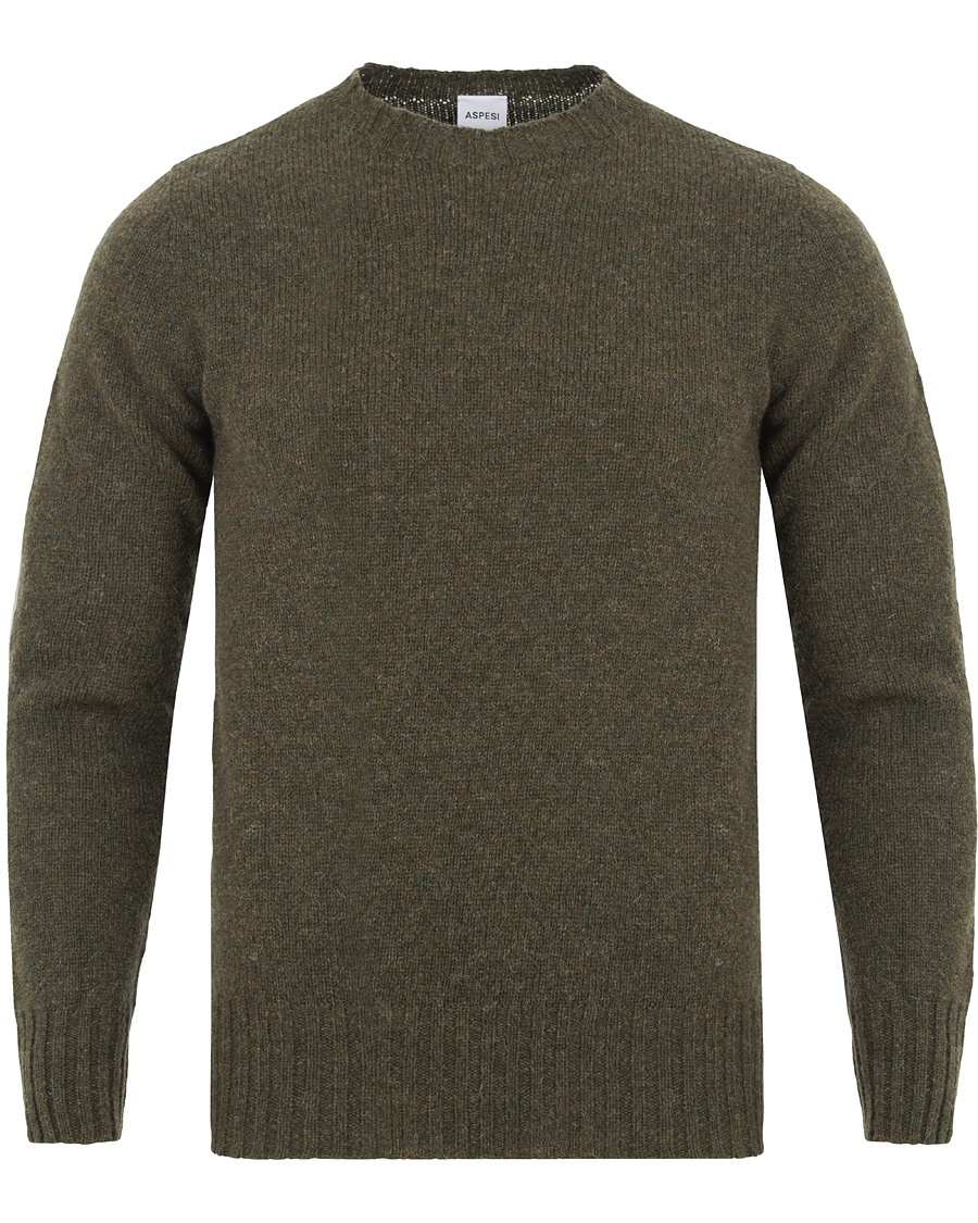  Crew Neck Shetland Knit Moss Green