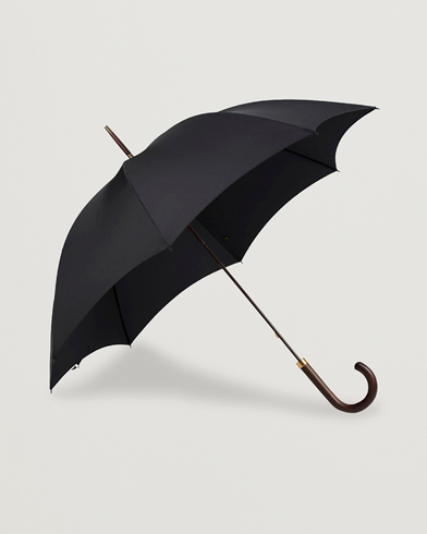 Herre | Møt Regnet Med Stil | Fox Umbrellas | Polished Hardwood Umbrella Black