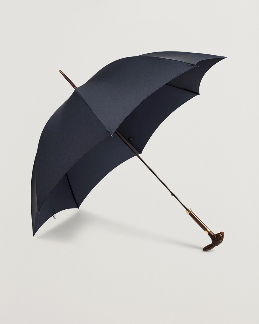 Fox Umbrellas Brown Rabbit Umbrella Navy – Blå