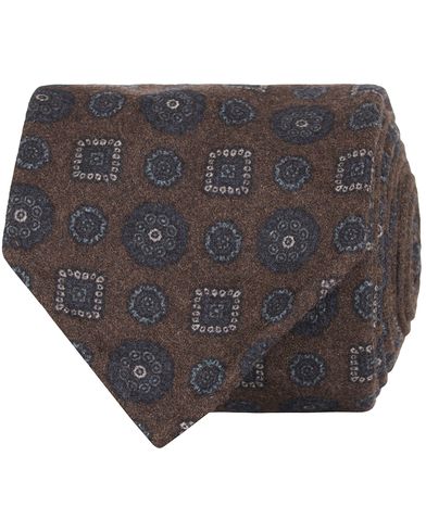  Medallion Wool/Flannel 8 cm Tie Brown