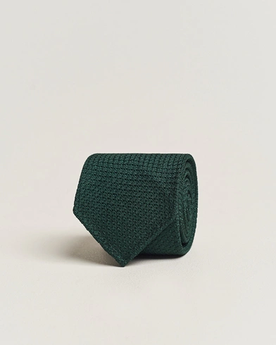 Herre |  | Drake's | Silk Grenadine Handrolled 8 cm Tie Green