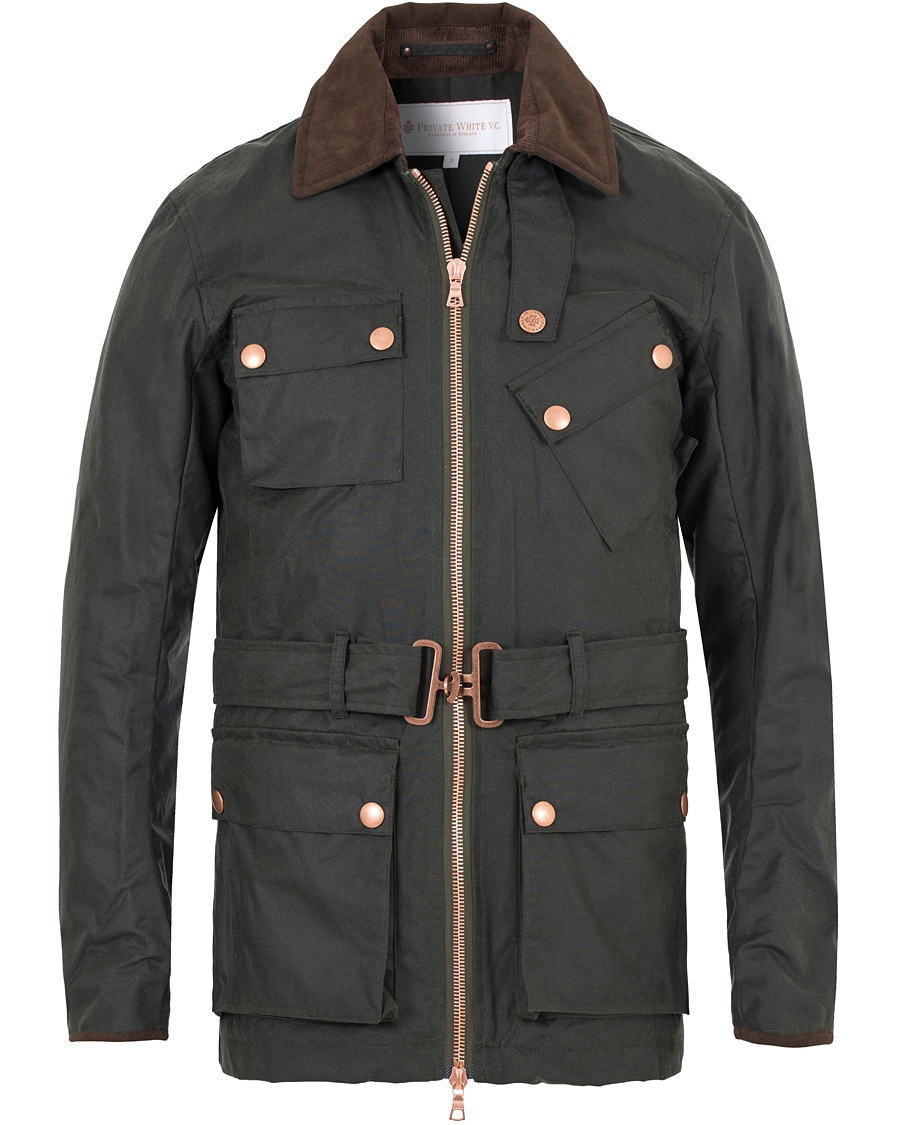  Waxed Twin Track Jacket Olive