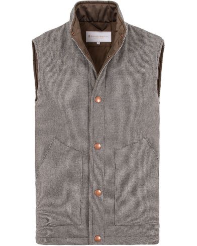  Wool/Cashmere Wadded Gilet Puppytooth