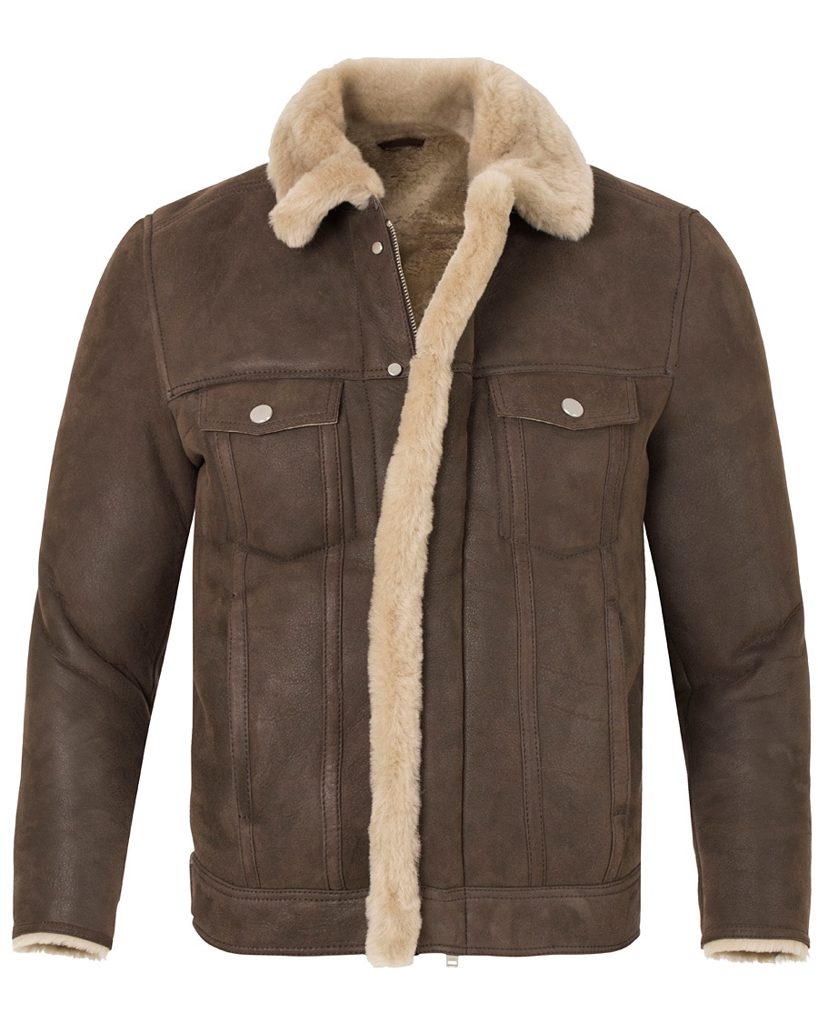  Redster Mud Shearling Suede Jacket Mud Brown