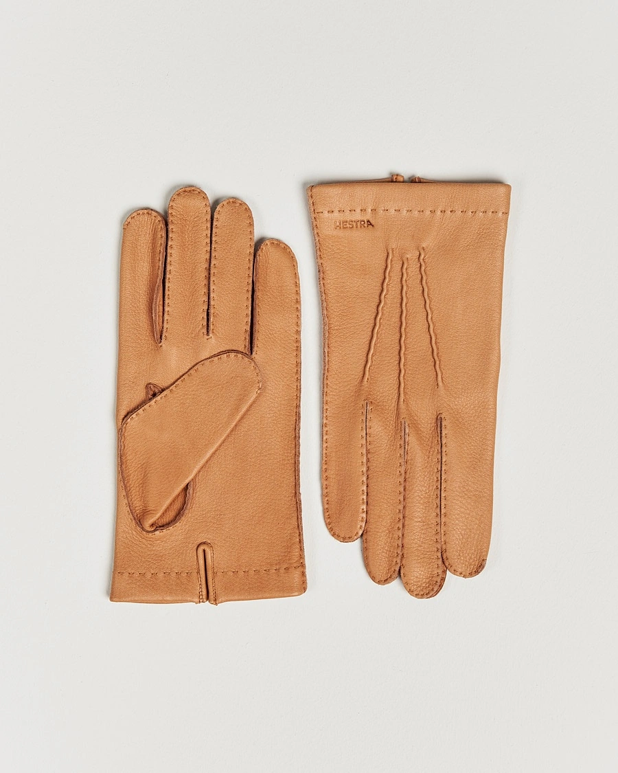 Hestra Henry Unlined Deerskin Glove Cognac – Beige