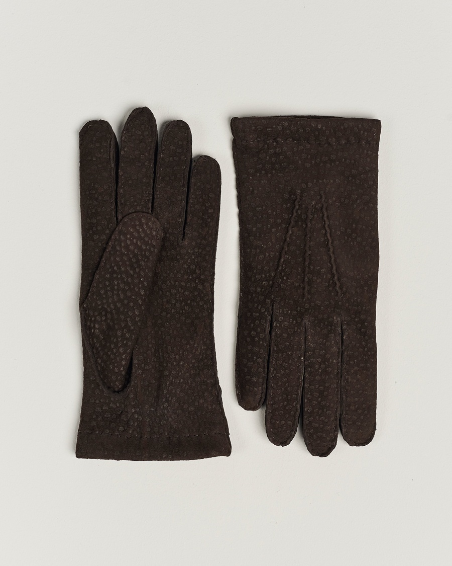  Carpincho Handsewn Cashmere Glove Espresso Brown