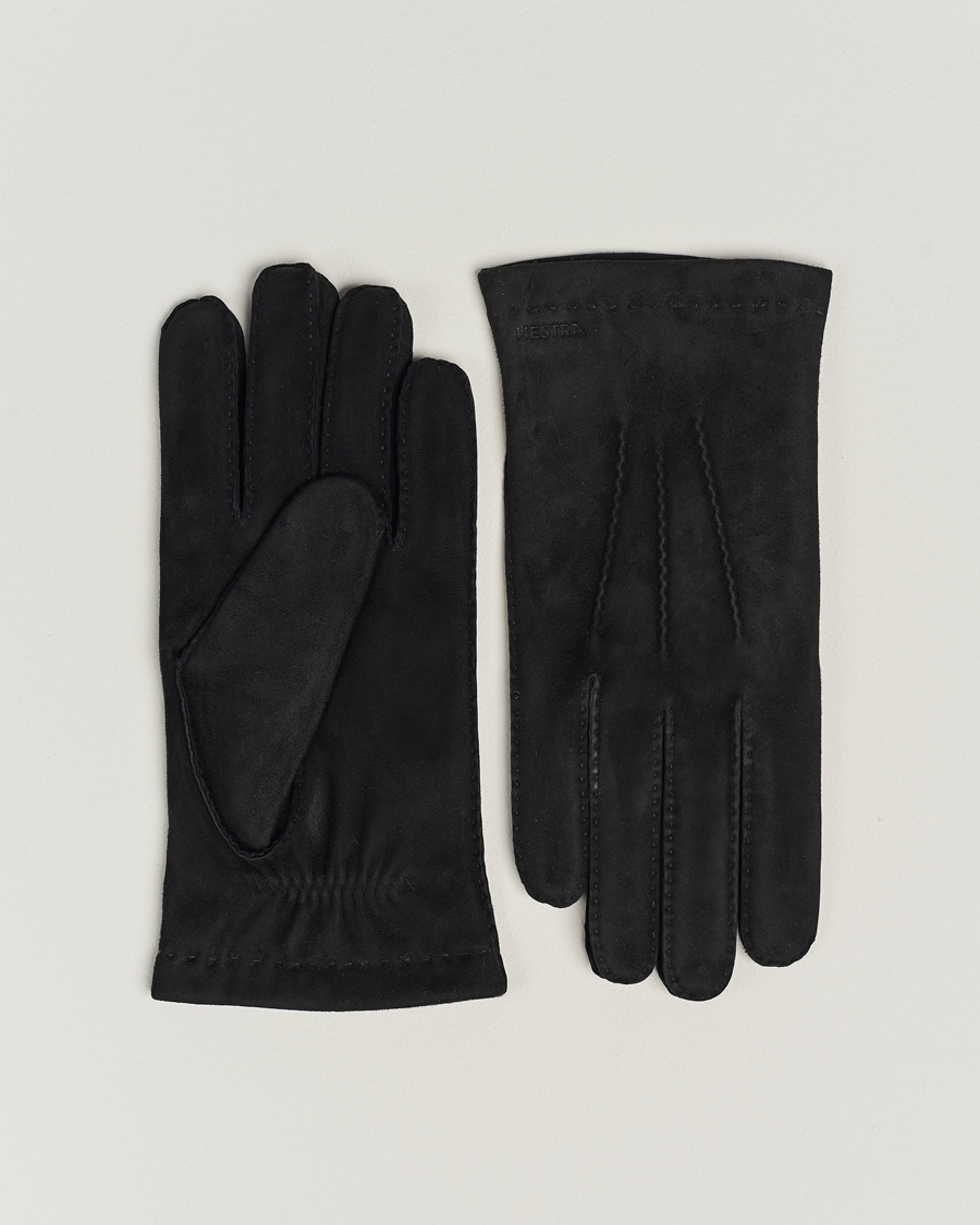 Hestra Arthur Wool Lined Suede Glove Black – Svart
