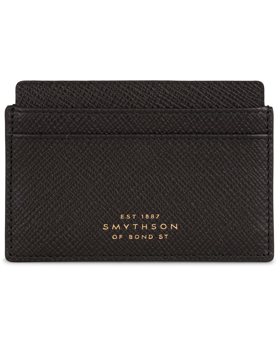  Panama Flat Card Holder Black Leather