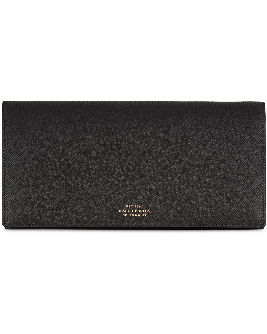  Panama Slim Travel Wallet Black Leather