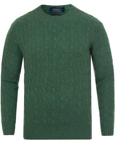  Cashmere Knitted Cable Baron Green Heather