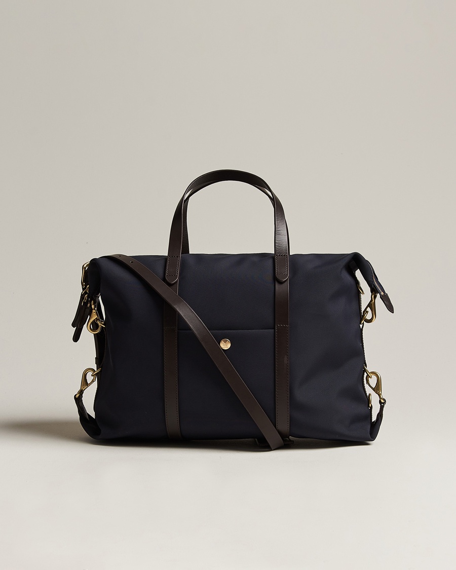Mismo M/S Utility Nylon Duffle Bag Navy/Dark Brown – Blå