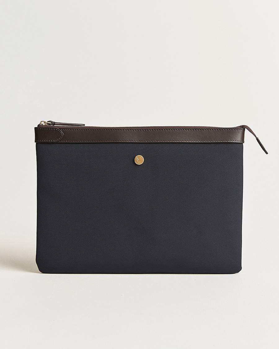  M/S Nylon Pouch Large Navy/Dark Brown