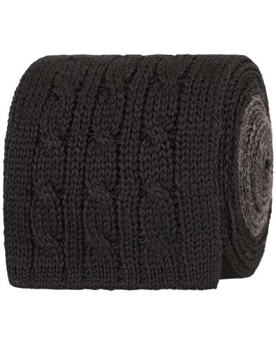  Cable Knitted 7 cm Tie Black/Grey