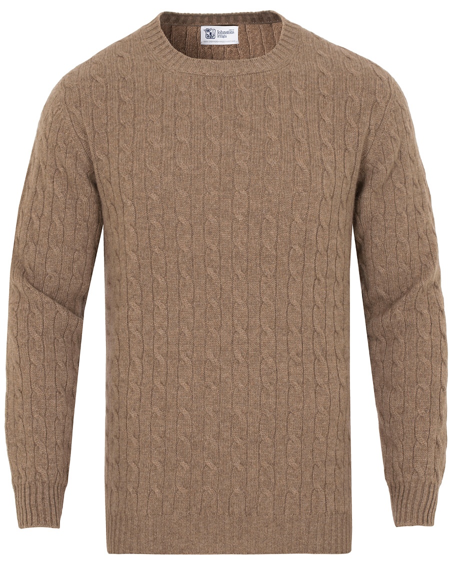  Cashmere Cable Crew Neck Otter Beige