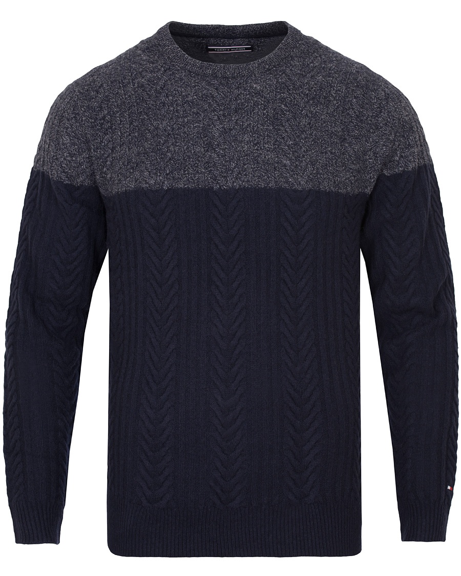  Elim Block Sweater Silver Fog Heather