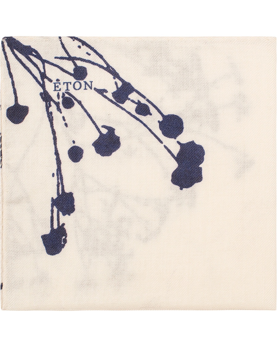  Splash Wool/Silk Pocket Sqaure White/Blue