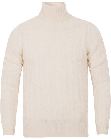  Cable Wool Geelong Knit Polo White