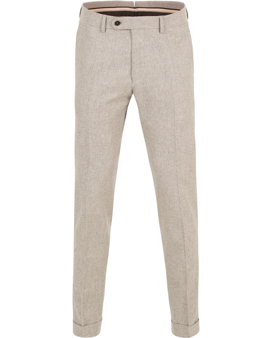  Fred Flannel Turn Up Super 110 Trousers Camel