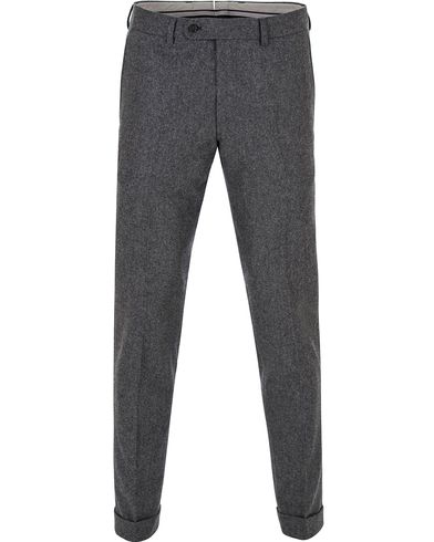  Fred Flannel Turn Up Super 120 Trousers Dark Grey