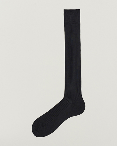 Herre | Basics | Pantherella | Baffin Silk Long Sock Black
