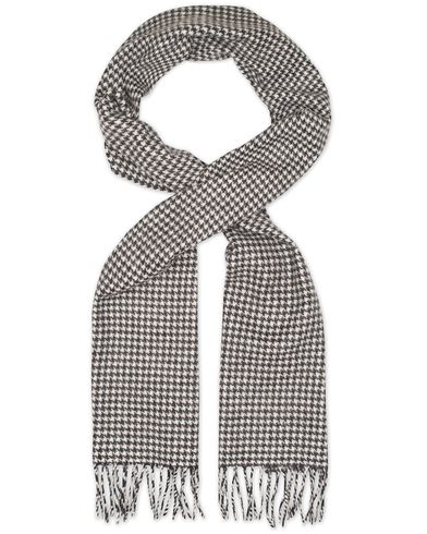  Dogtooth Wool Scarves Black/White