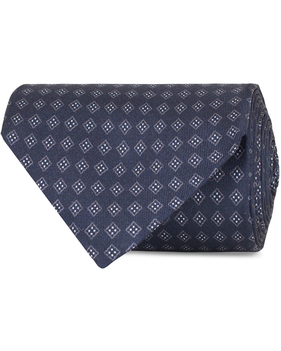  Medallion Silk 8,5 cm Tie Blue