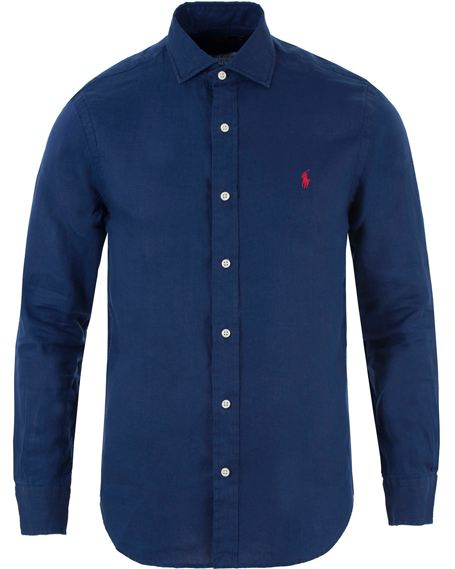  Slim Fit Linen Shirt Holiday Navy