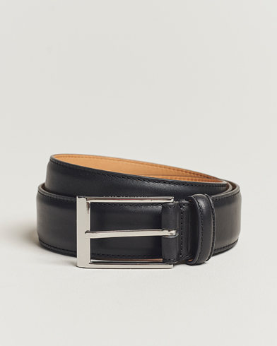 Herre | Tiger of Sweden | Tiger of Sweden | Helmi Leather 3,5 cm Belt Black