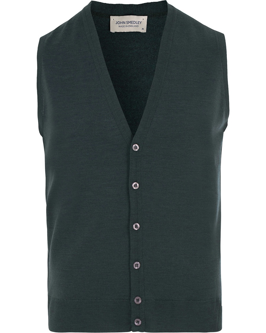  Huntswood Extra Fine Merino Slipover Racing Green