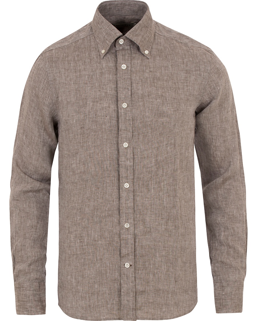  New Button Down Linen Shirt Light Brown