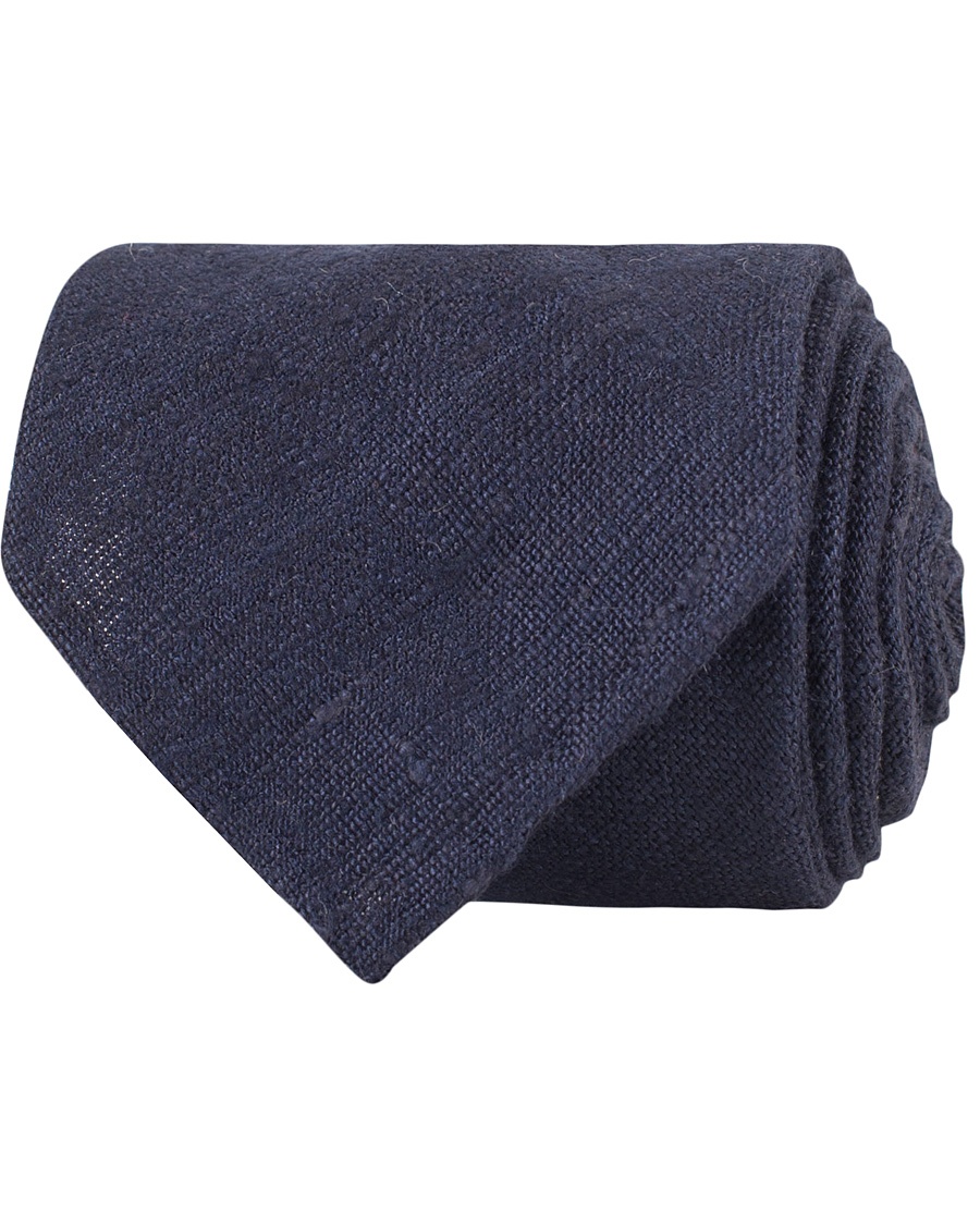 Silk Plain 8 cm Tie Navy