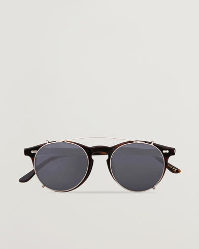 Runde solbriller |  Pleat Clip On Sunglasses Classic Tortoise