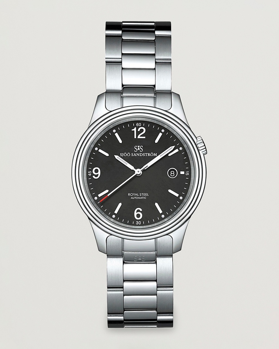 Herre | Lenke i rustfritt stål | Sjöö Sandström | Royal Steel Classic 41mm Black and Steel