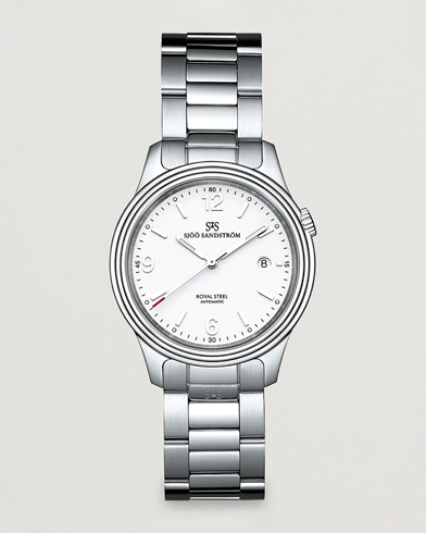 Herre | Fine watches | Sjöö Sandström | Royal Steel Classic 41mm White and Steel