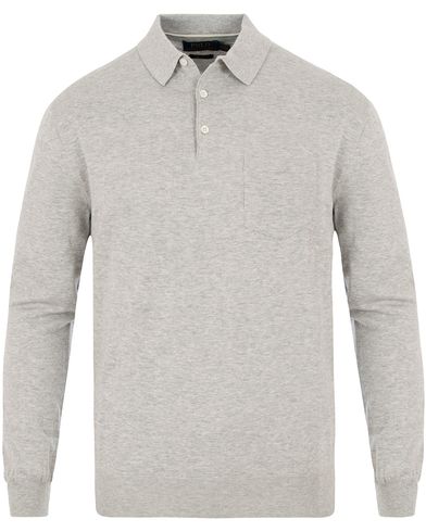  Pima Cotton Knitted Polo Grey Heather