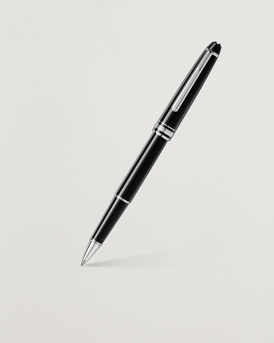 Montblanc 163 Classique Meisterstück Rollerball Pen Platinum Line – Svart