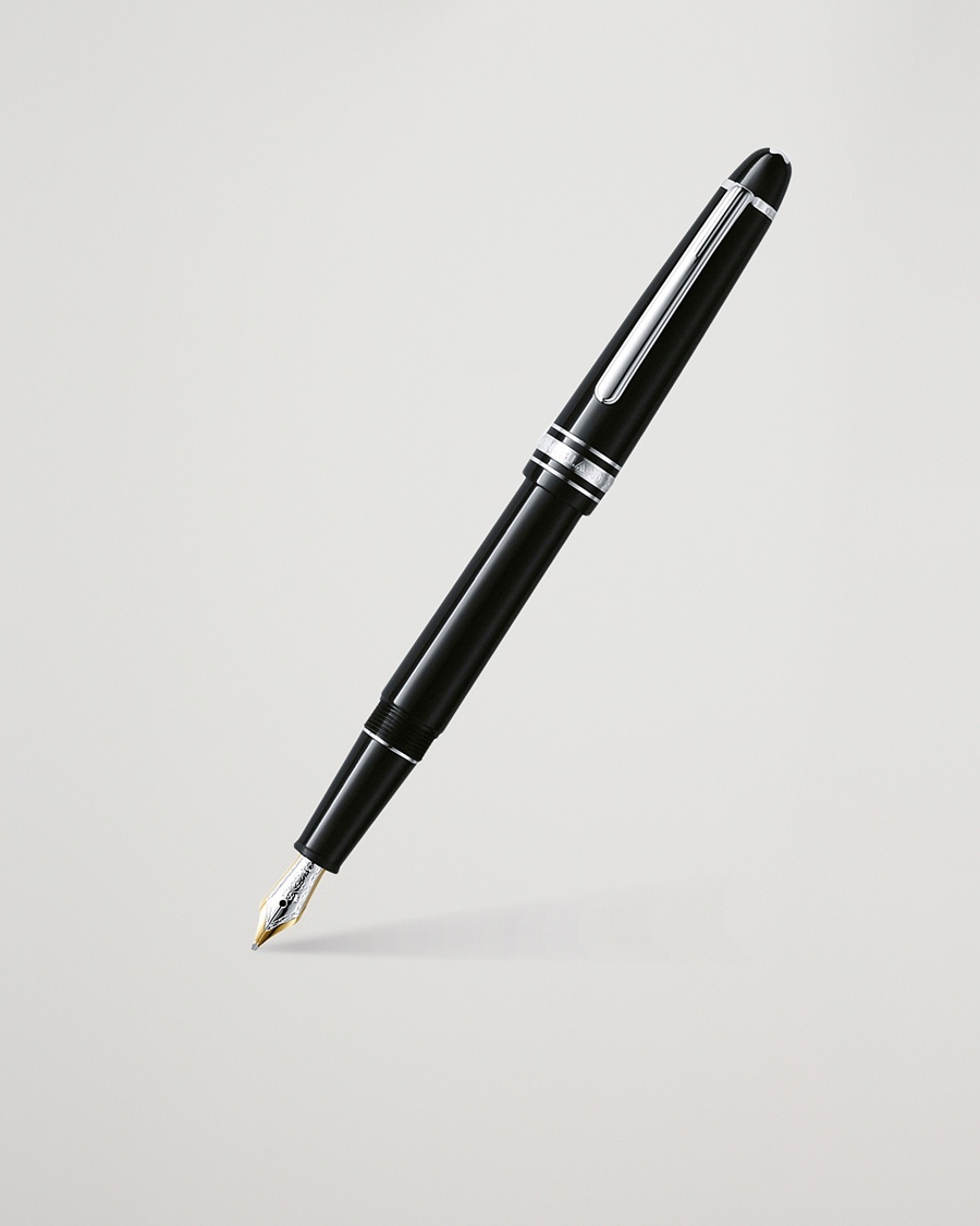 Montblanc 145 Classique Meisterstück F Fountain Pen Platinum Line – Svart
