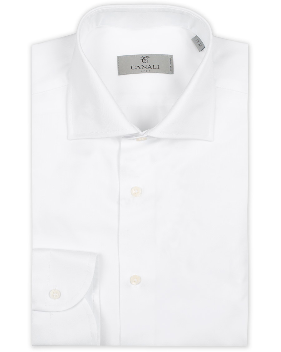  Slim Fit Cotton Cut Away Shirt White
