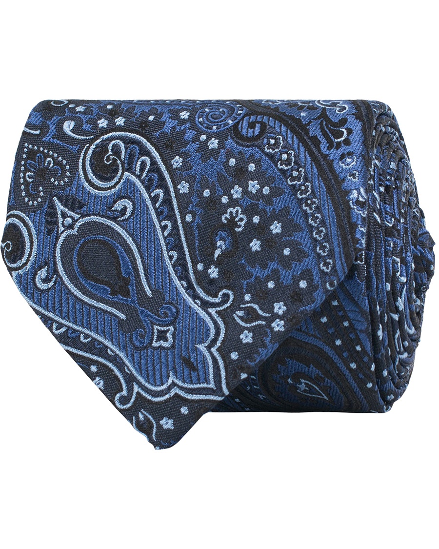  Paisley Silk 8 cm Tie Blue